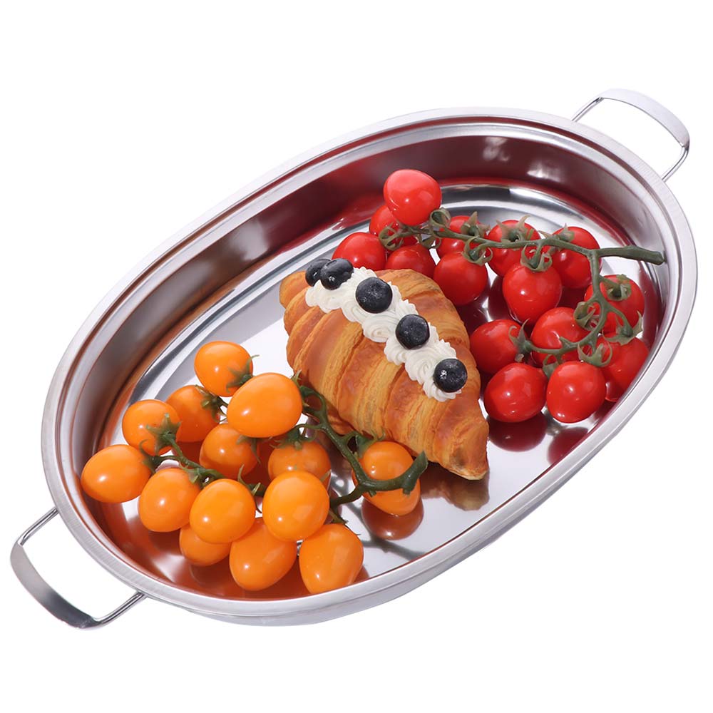 Large Capacity Oval Grilled Fish Pan Stainless Steel Hot Pot Multipurpose Fish Steamer  Home