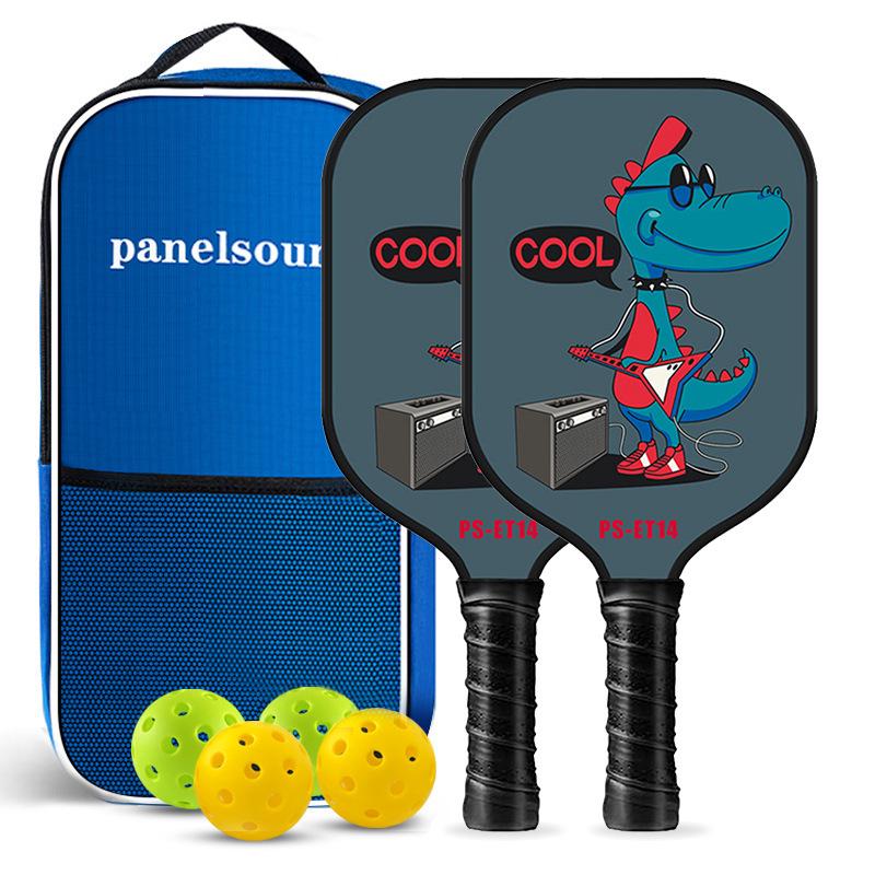Children's Cartoon Fiberglass Pickleball Paddle Set