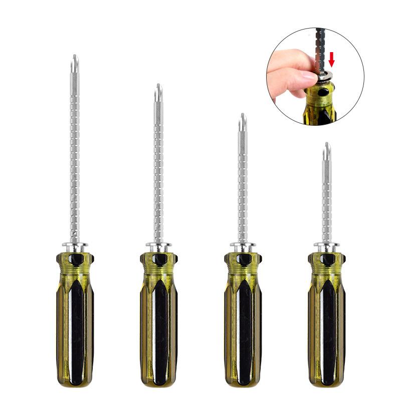 Telescopic Double Headed Slotted Cross Screwdriver with Robust Magnetic Ratchet