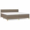 3140885 vidaXL Divan Bed with Mattress Taupe 200x200 Cm Fabric