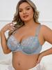 New European and American Ultra-thin Double-breasted Steel Ring Lace Underwear Adjustable Large Size Bra