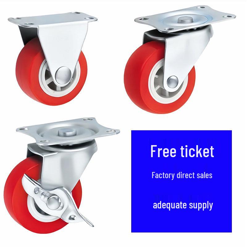 Swivel Caster Wheels with Brake for Furniture and Scaffolding - 1, 1.5, 2, 3 Inch Options