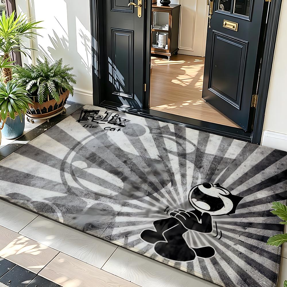 cartoon F-Felix the C-Cats Floor Mat Soft Flannel Floor Mat  Suitable for Entryways, Living Rooms, Bedrooms, and Bathrooms