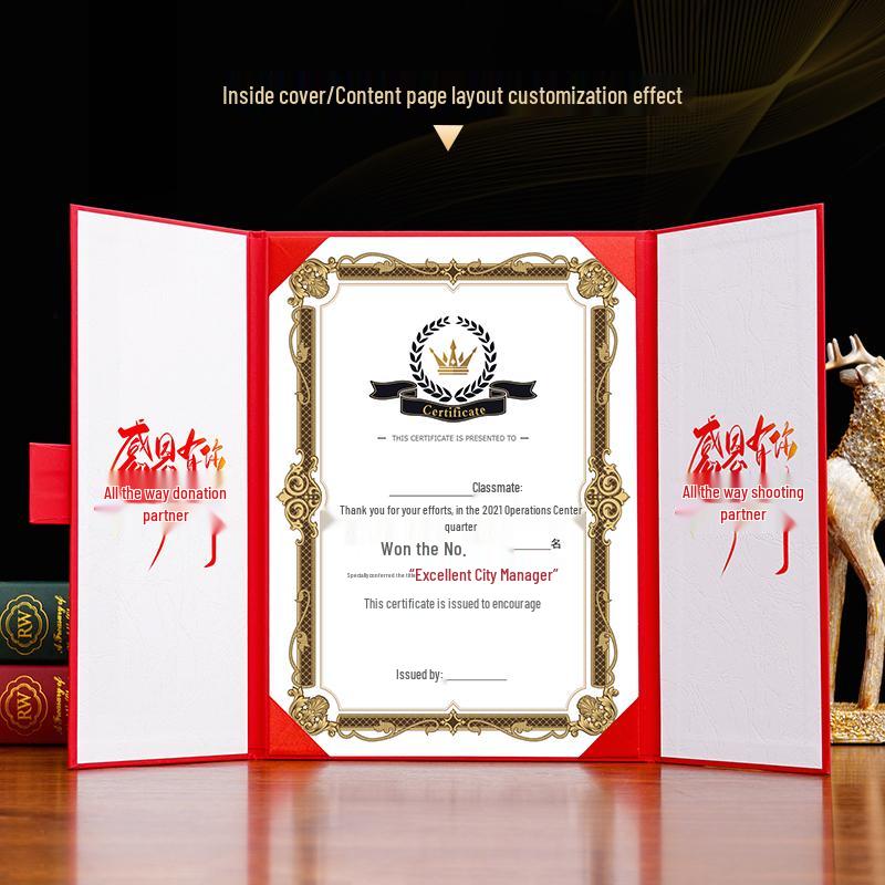 A4 Üç Katlı Sedefli Teşekkür ve Takdir Belgesi