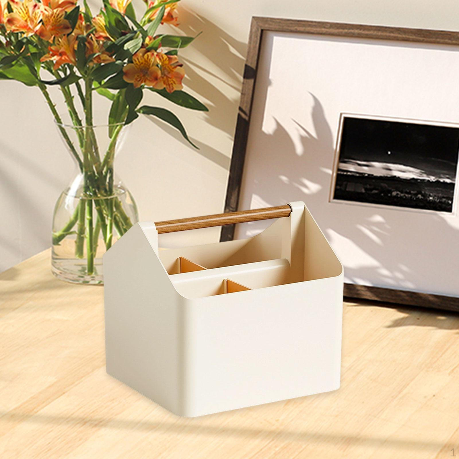 

Компактная корзина для хранения с ручкой для DIY разделенной организации, сумка для душа, рукоделия и принадлежностей бежевый