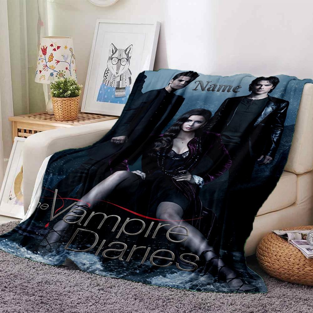 Custom Name Vampire Diaries Theme Printed Blanket Perfect For Couch Bed Travel Outdoor Use Machine Washable Cozy Durable