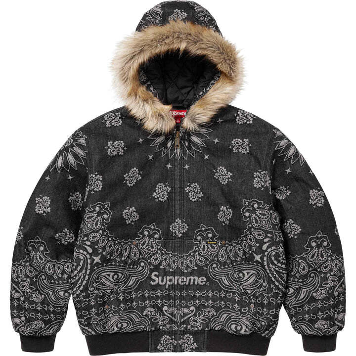 Supreme Bandana Jacquard Denim Hooded Work