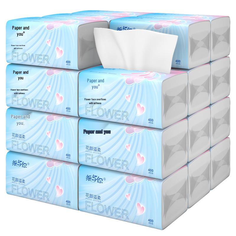 400-Sheet Thickened Virgin Wood Pulp Toilet Paper - Whole Box