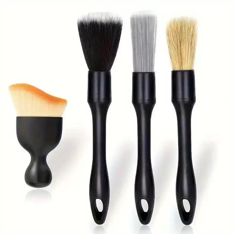 Multi-Purpose Car Cleaning Brush Set: Interior Air Vent, Soft Bristle, Tire Gap & Wash Brushes