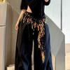Hip-hop Jazz Dance Hip Scarf Jeans Decor Sequin Waistband Adjustable Tassels Belt  Streetwear