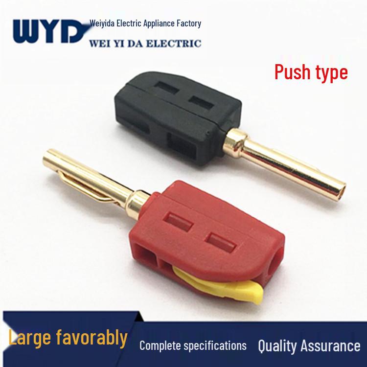 

Solderless 4MM Banana Plug with Self-Locking Spring Clip and Gold-Plated Push-Type Fastener