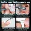 2pcs/set Stainless Steel Nail Cuticle Remover Double-Headed Gel Polish Remover Nail Pusher Culticle Bevel Shovel Manicure Tools