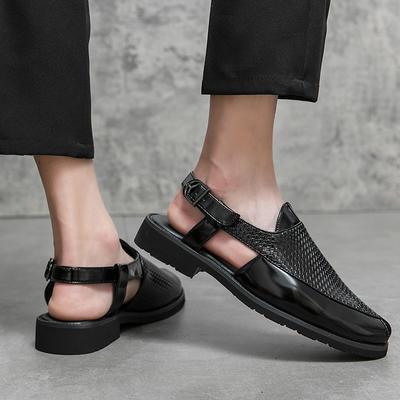 Fashion Summer New Genuine Leather Sandals Breathable Outdoor Slipper Beach Shoes Roman Classic Man Sandals Comfortable Driving Shoes