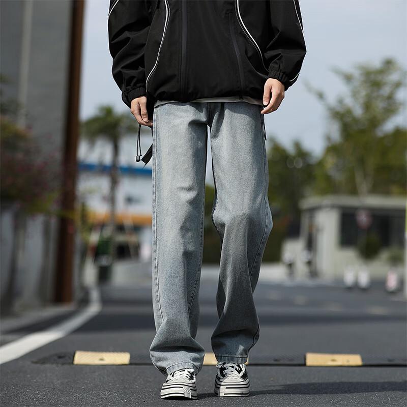Men's Japanese Retro Loose Straight-Leg Jeans