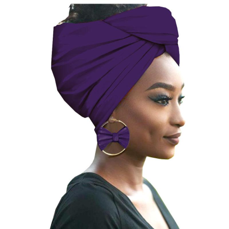 African Print Women Head Bandana Cotton With Matching earring Balaclava Headscarf Bandana Mujer Headband Set Hair Accessories