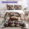 3PC Custom Name Winter Wonderland Critter Bedding Set Printed Bedding Set Duvet Cover Closure Includes 1 Duvet Cover & 2 Pillowcases for All Seasons B