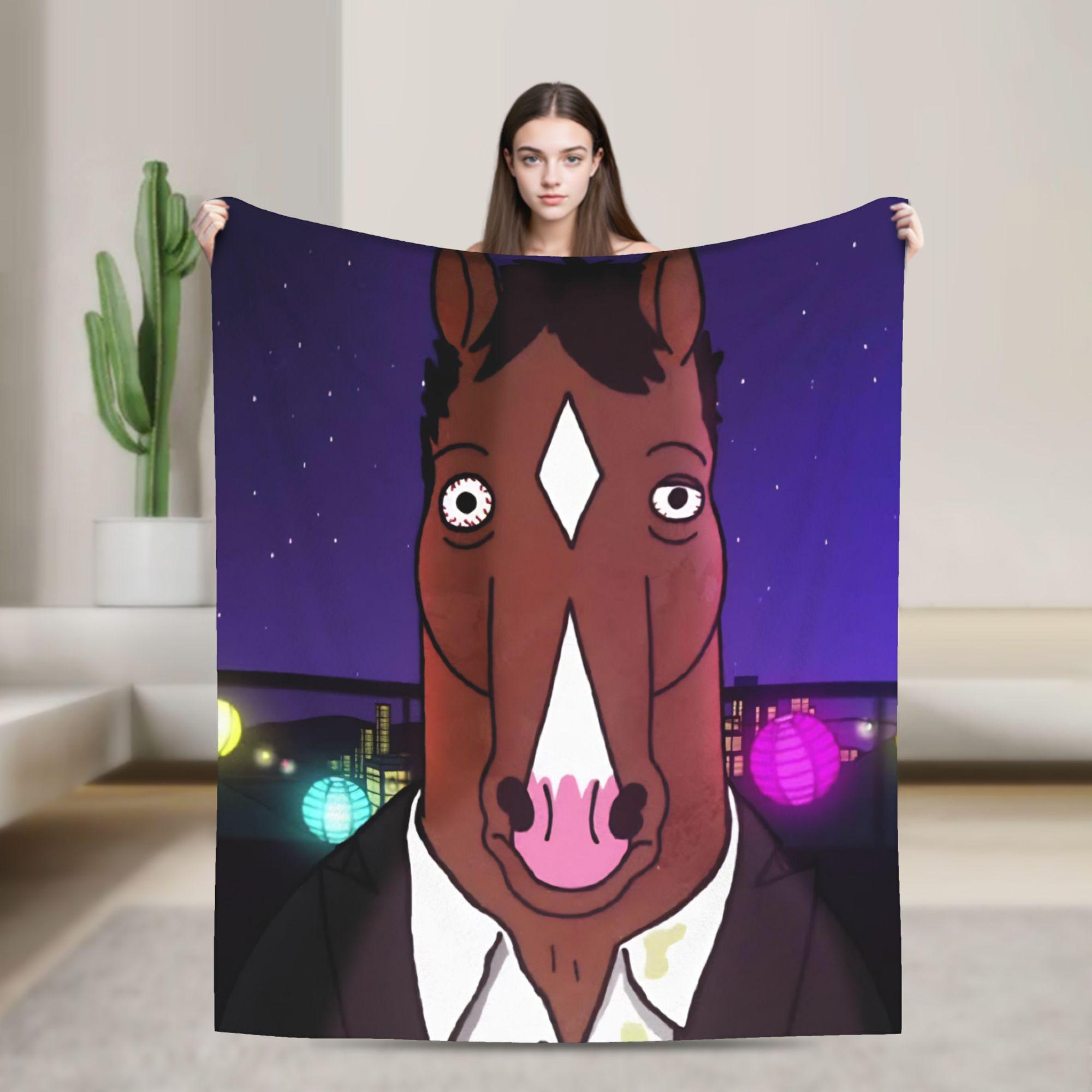 BoJack Horseman Super Soft Blanket  Picnic Plush Throw Blanket Graphic Bedroom Flannel Bedspread Sofa Bed Cover 30x40in