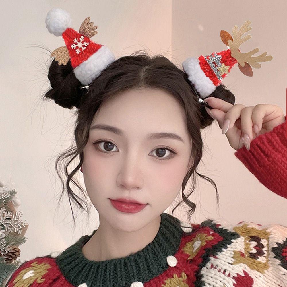 

Elk Hair Ornaments Letter Korean Barrettes Women Hair Clips Duckbill Clips Christmas Hairpins snowflake