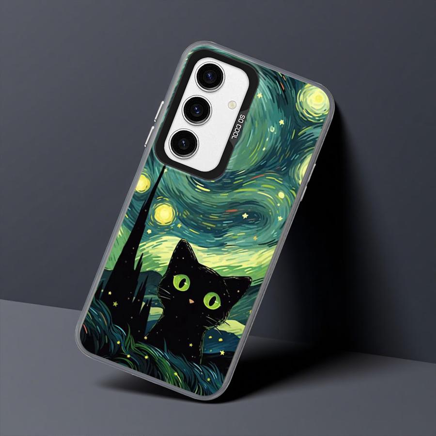 Van Gogh Art Cat Case for Samsung Galaxy A53 A35 A73 A71 A55 A72 A52 A54 A51 A56 A26 A36 Soft Shell