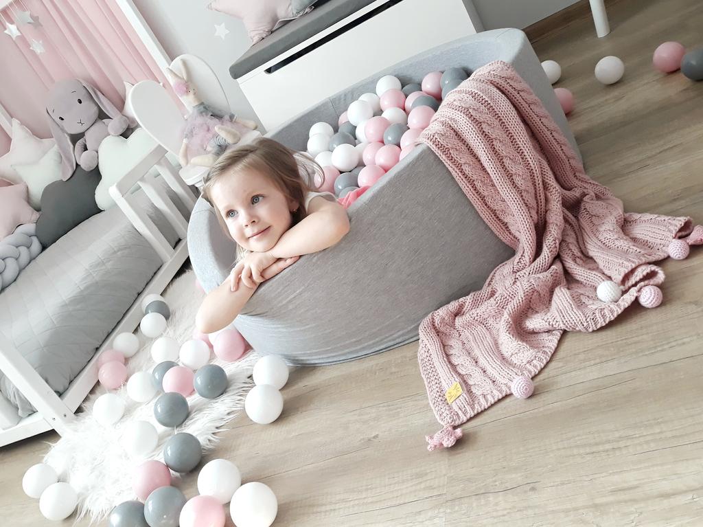 KiddyMoon 90x30cm/no Balls Balls 7cm / 2.75in Square Baby Foam Ball Pit Made In Eu, Light Grey