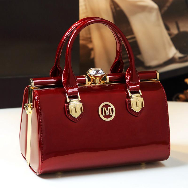 2024 Women's Rhinestone Clip Shoulder & Hand Bag – Stylish Pillow Shape In Bright Leather