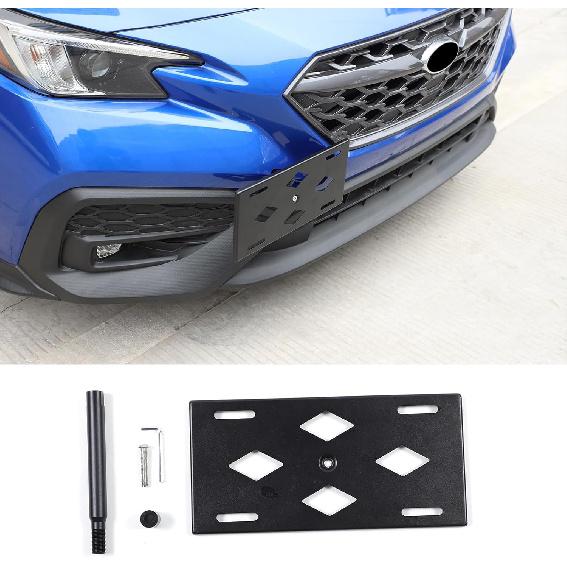 Car Front License Plate Mounting Bracket Compatible with Subaru WRX 2022-2024,Front Bumper Tow Hook License Plate Mount Bracket Tow Bumper Tow Hole
