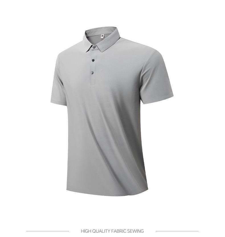 Men's Summer Quick-Dry Breathable Polo Shirt - Stretch Ice Silk Short Sleeve Trendy Top