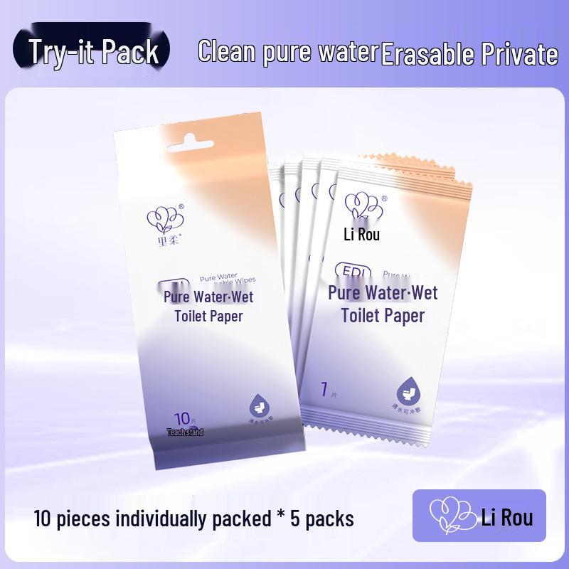 Flushable Wet Toilet Paper - Individually Packed Single Wipe