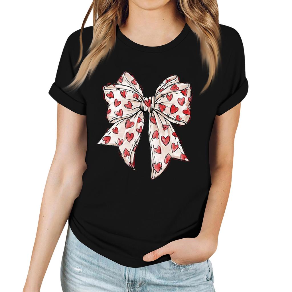 Women's Casual Sunflower Print T-Shirt, Round Neck Pullover Short Sleeve Top