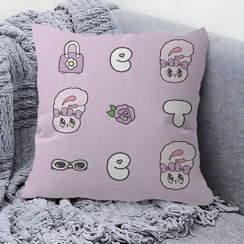 E-Esther Bunny Cartoon Cushion Cover Decorative Pillow Sofa Home Decor Case Pillow Cases