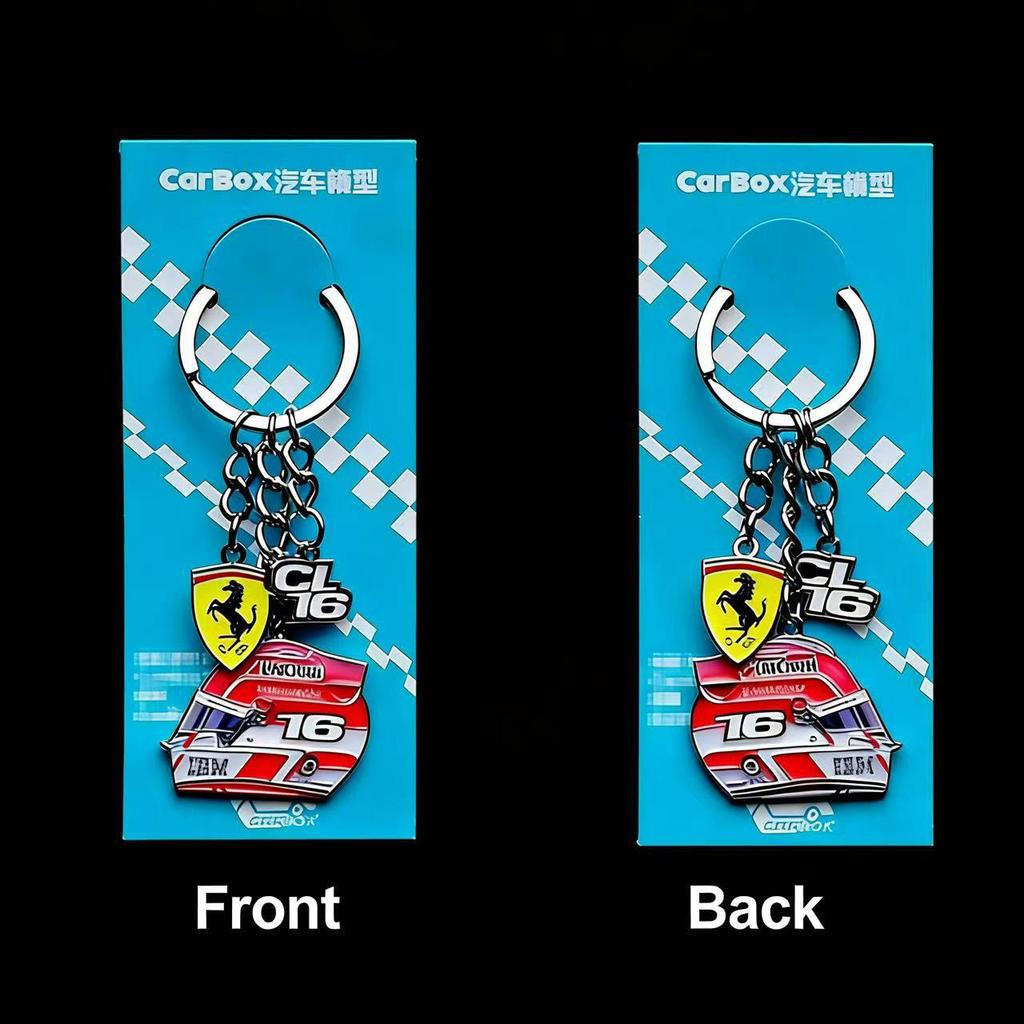 Mode Ferrari Racing Hjälm Bilnyckelring Nyckelring Hänge Gåva För Ferrari SP1 812 F40 SF90 458 488 599 612 FF F12 Tillbehör