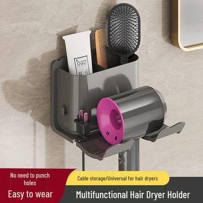 Nováček Nástěnný držák na fén: Úložný regál a držák bez vrtání