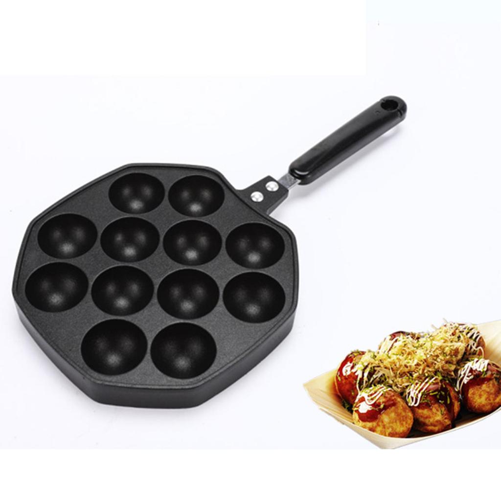 Takoyaki Octopus Ball Maker Pan Nonstick Cake Grill 12 Holes Baking