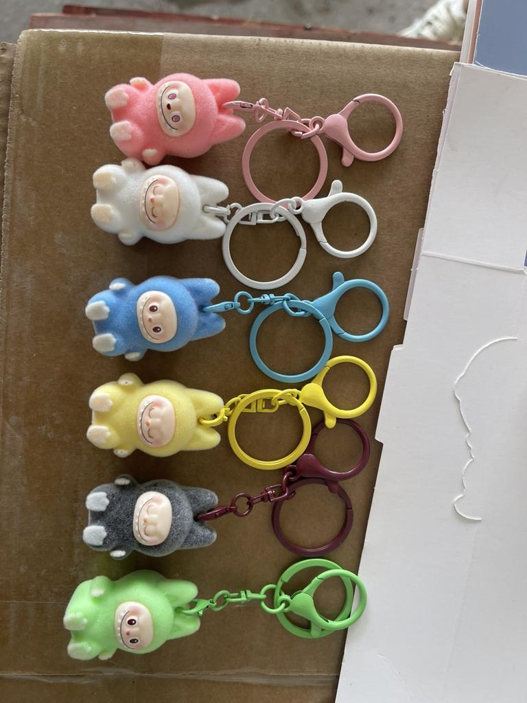 Macaron Color Gentle and Cute Flocking Three-dimensional Doll Backpack Pendant Keychain Card Book