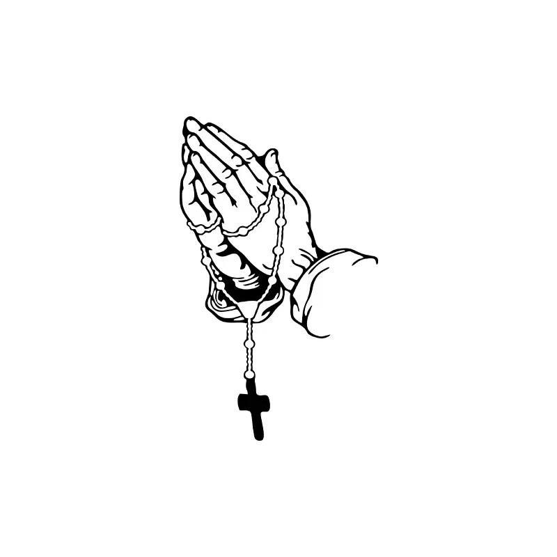 Car interior stickers Color car prayer gesture laser stickers God Jesus Christ Fashion car body styling decorative stickers