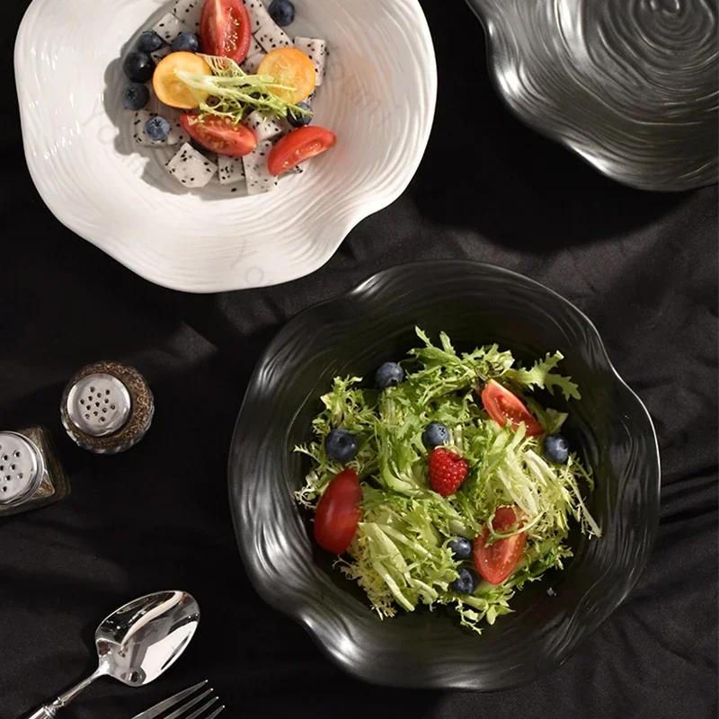Creative Irregular Ceramic Bowl Luxury Restaurant Delicious Salad Bowls Home Afternoon Tea Yogurt Salad Bowl Unique Tableware