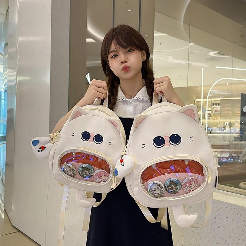 Japanese ins high-value girl cute pain bag new second-dimensional soft girl transparent backpack female cartoon backpack