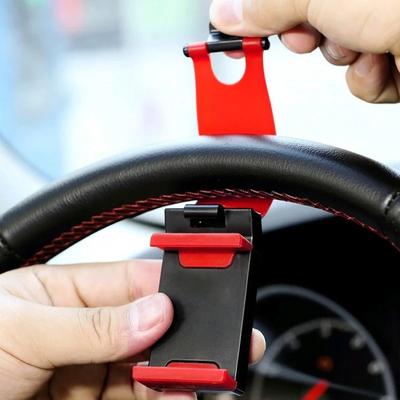 Adjustable Car Steering Wheel Mount Holder Universal Portable Viewing Angle Retractable Clamp Phone Rack Automotive Supplies