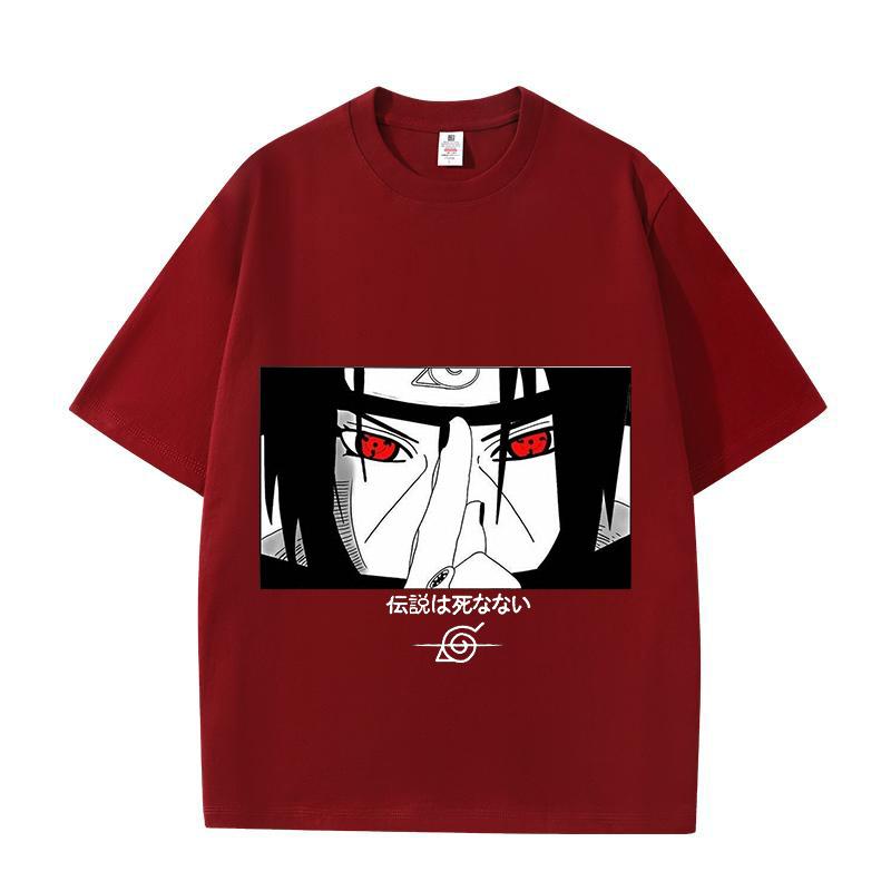 2026 New Naruto Anime Pattern Crew Neck TShirt Unisex 2D Printed Pure Cotton Short Sleeve Casual Fashion Loose Fit