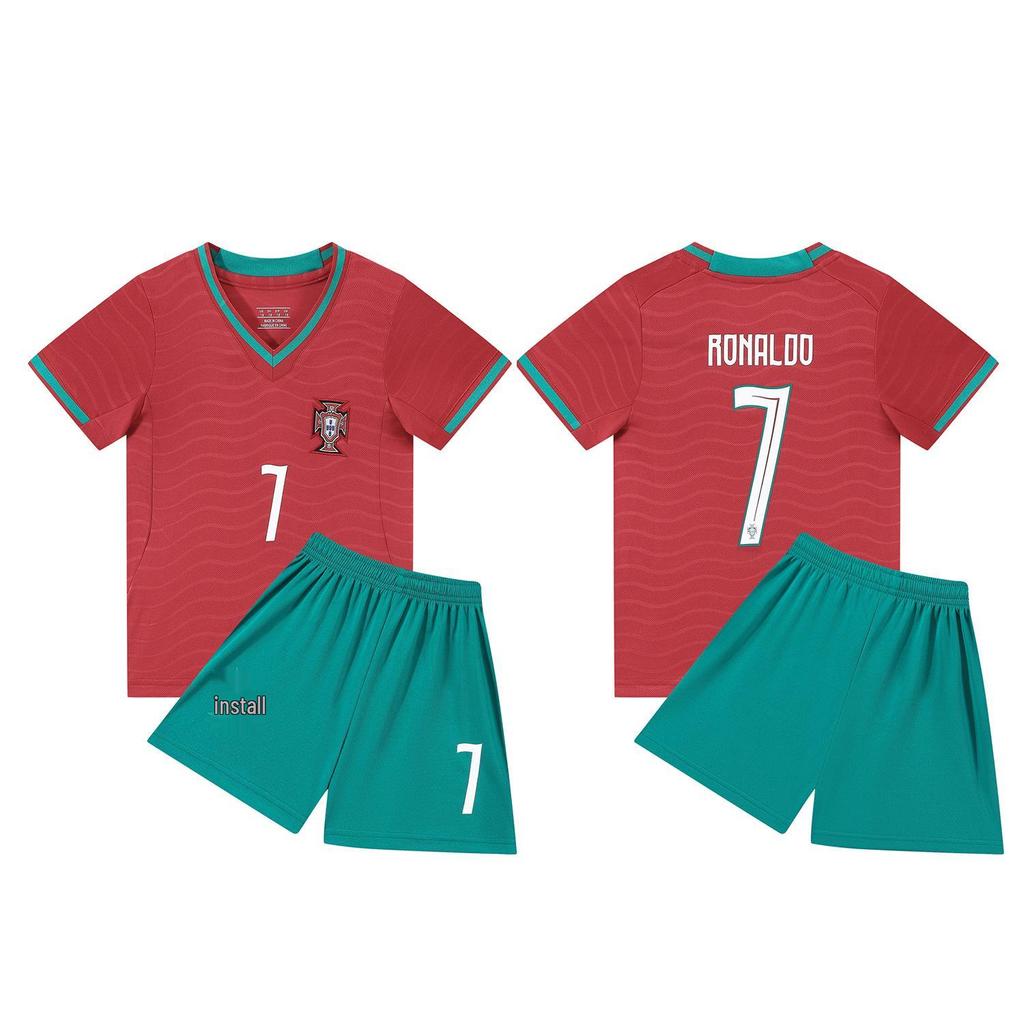 2627 Conjunto de Camiseta Mundial Infantil: Uniformes de Número Estrella para Portugal e Italia