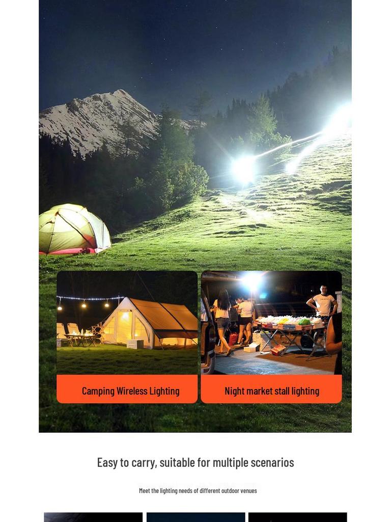 Multifunctional Solar-Powered Outdoor Floodlight and Emergency Charger