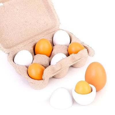 Spielzeug Bastelspielzeug 3/6 Stück Holz Künstliches Ei Set Oster Spielzeug Holzhaus Spiel Küche Ei Frühe Bildung Essen für Kinder Kinder