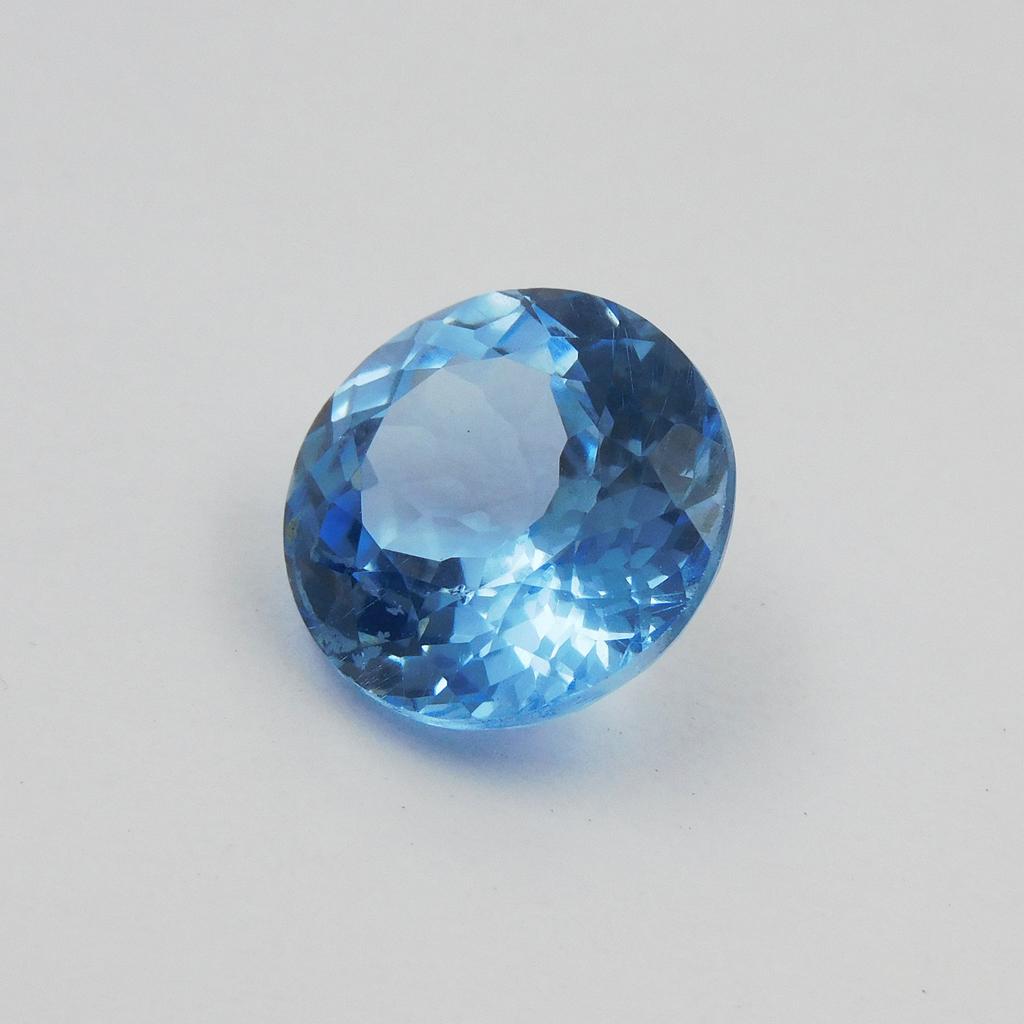 CERTIFIED Lite Blue Sapphire 9.25 Ct Natural Loose Gemstone Round Cut Ring Size P-1118-S