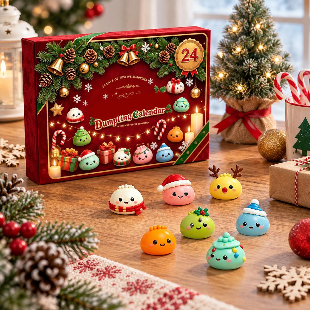 Christmas Baozi Advent Calendar with -Day Countdown for Holiday Seasonal Fun