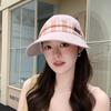 Spring and Summer Plaid Hat for Women's Outdoor Travel, Large Eaves for Shade, Can Hang Mask, Duck Tongue Baseball Cap