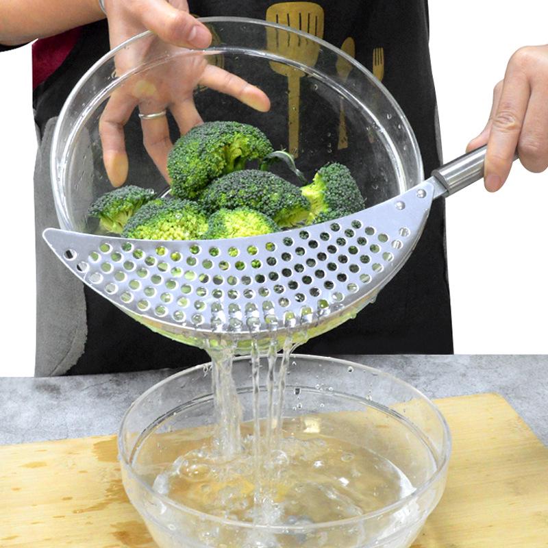 Stainless Steel Sickle-Shaped Water Filter & Vegetable Strainer