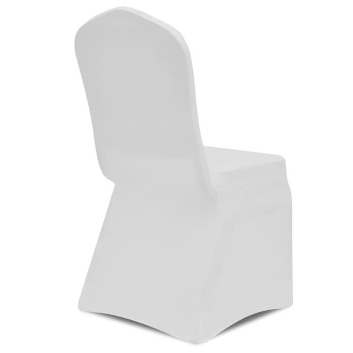 Housse de chaise - vidaXL - 100 pcs - Blanc - Synthétique - Extensible