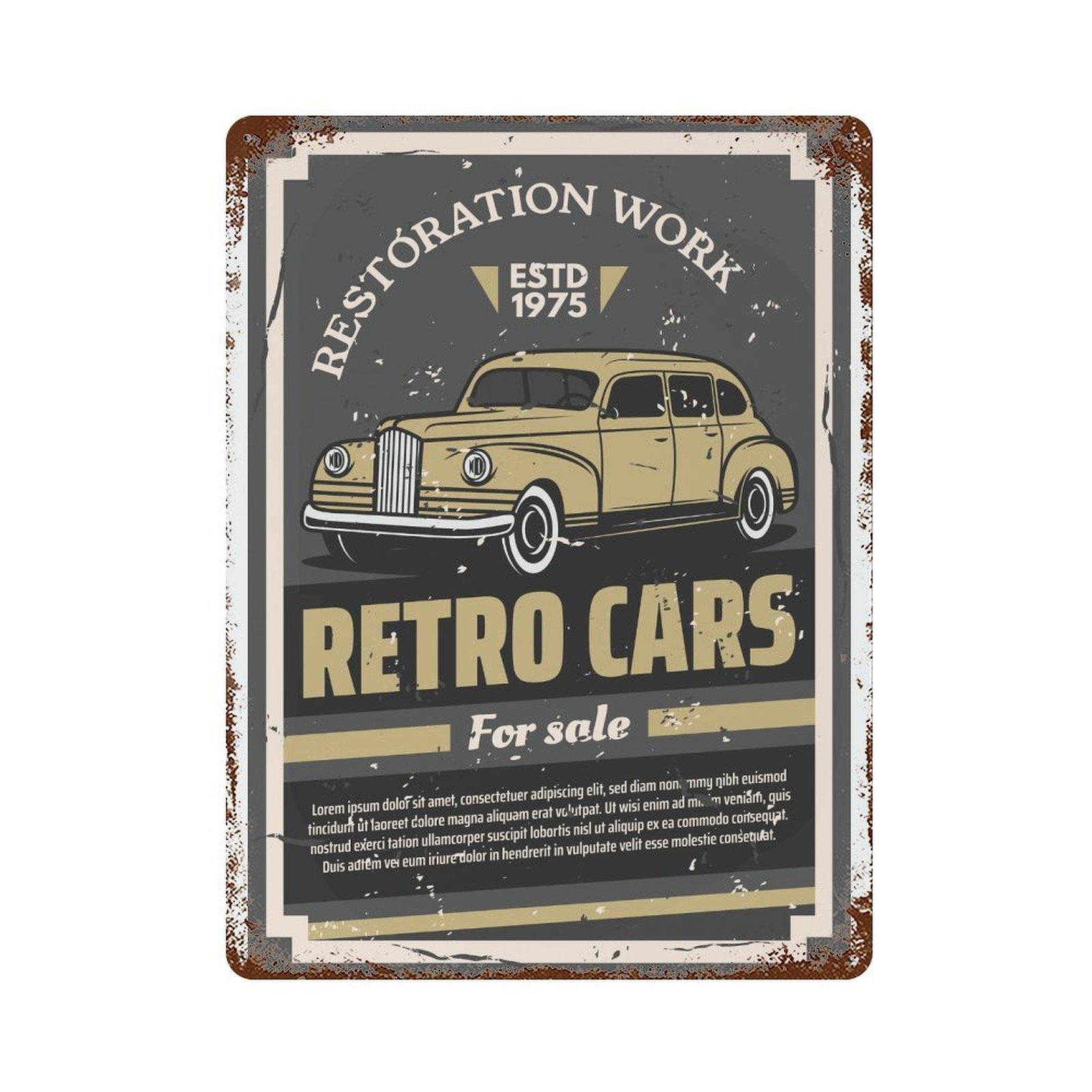 

1PC Vertical Retro Tin Wall Art Sign with Rust Texture, 20x30cm or 30x40cm, Aged Metal Poster for Home Bar Cafe Restaurant Office Decoration 30*40CM