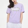 Puma Logo Print Sports Round Neck Short Sleeve T-Shirt Women Tops Purple 532042-16