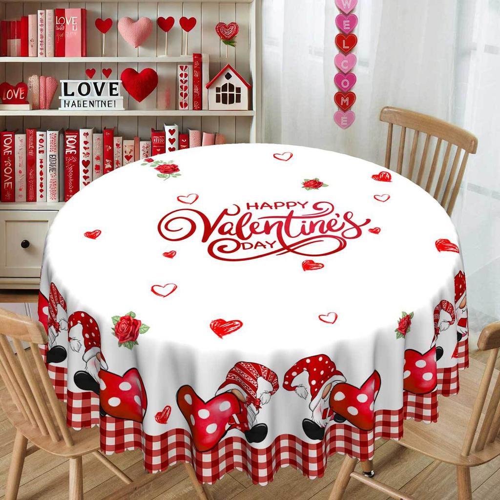 Pastoral Green Plant Round Table Cloth, Green Leaf Vine And Gold Embellishment Print, Fresh And Natural Table Decorative Cloth